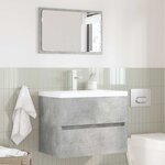 vidaXL Ensemble de mobilier de salle de bain avec tiroir Gris béton