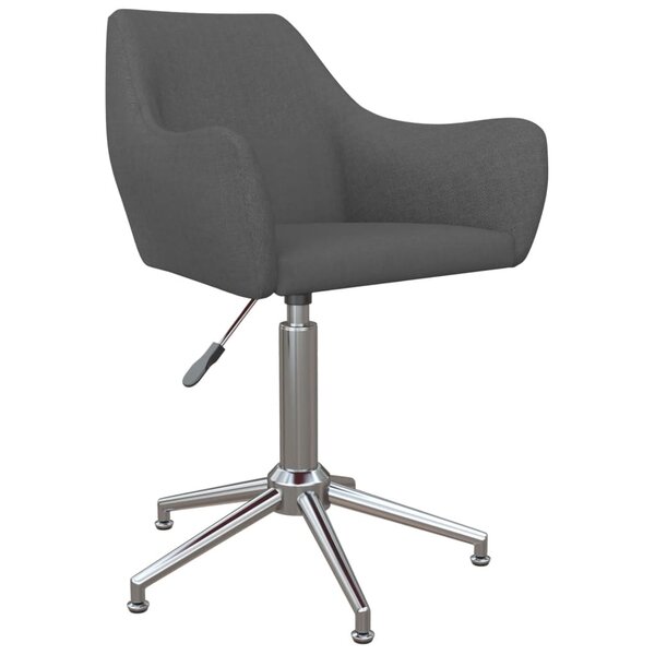 vidaXL Chaise pivotante de salle à manger Gris foncé Tissu