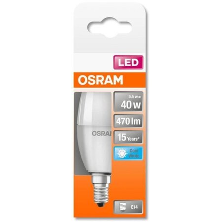 Osram ampoule led flamme dépolie avec radiateur 5 5w=40 e14 froid