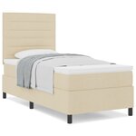 vidaXL Lit à ressorts avec matelas Crème 100x200 cm Tissu