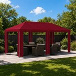 vidaXL Abri de jardin 6 x 3 m Bordeaux Polyester et Acier 190 gsm