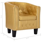 Vidaxl fauteuil doré brillant similicuir