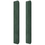 vidaXL Tête de lit à LED Vert foncé 163x16x118/128 cm Velours