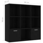 vidaXL Bibliothèque Noir 98x30x98 cm Bois d’ingénierie