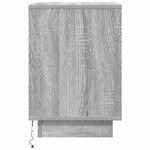 VidaXL Table de chevet avec lumières LED sonoma gris 38x34x50 cm
