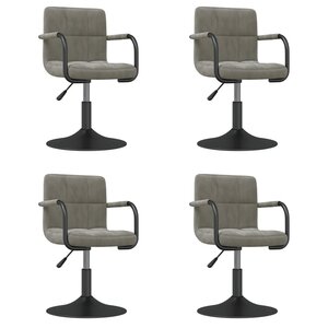 vidaXL Chaises pivotantes à manger lot de 4 gris clair velours