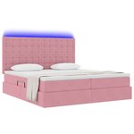 vidaXL Lit de rangement LED avec matelas Rose 180 x 200 cm Velours