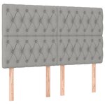 vidaXL Sommier à lattes de lit avec matelas Gris clair 140x200cm Tissu