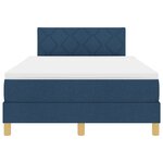 vidaXL Lit avec sommier avec matelas & LED bleu 120x200 cm tissu
