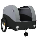 vidaXL Remorque de vélo noir et gris 45 kg fer
