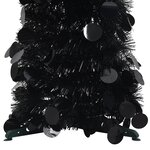 vidaXL Sapin de Noël artificiel escamotable noir 180 cm PET