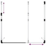 vidaXL Rail de suspension de garde-robe télescopique Argenté