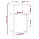 vidaXL Table de chevet chêne fumé 41x31x80 cm bois d'ingénierie