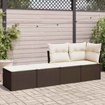 vidaXL Salon de jardin avec coussins 2Pièces marron résine tressée acacia