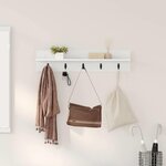 vidaXL Porte-manteau mural Blanc 80 x 10.5 x 18 cm Bois d'ingénierie