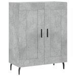 vidaXL Buffet gris béton 69 5x34x90 cm bois d'ingénierie