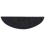 vidaXL Tapis d'escalier autocollants 10 pièces 56 x 17 x 3 cm Noir Demi-rond