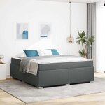 vidaXL Cadre de lit avec matelas Gris foncé 180 x 200 cm tissu