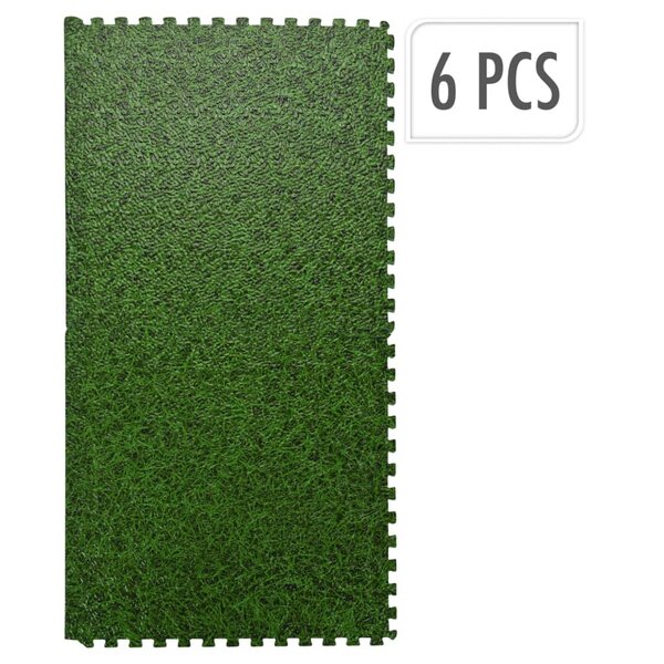 XQ Max Set de tapis de sol impression de l'herbe 6 Pièces vert