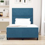 vidaXL Cadre de lit avec tête de lit Bleu foncé 120 x 190 cm Velours