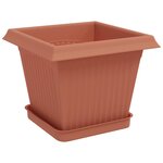 vidaXL Pots de plantes 6 Pièces Rouge brique 20 x 20 x 16 cm Plastique