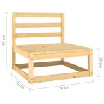 Vidaxl canapé à 2 places de jardin bois de pin solide