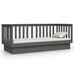 vidaXL Lit de jour Gris 75x190 cm Bois de pin massif