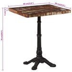 vidaXL Table de bistro 60x60x76 cm Bois massif de récupération