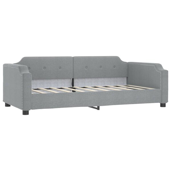 vidaXL Lit de repos sans matelas gris clair 90x200 cm tissu