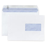 Lot de 250: enveloppe commerciale vélin blanc auto-adhésive avec fenêtre 80 g/m² 229x324 mm