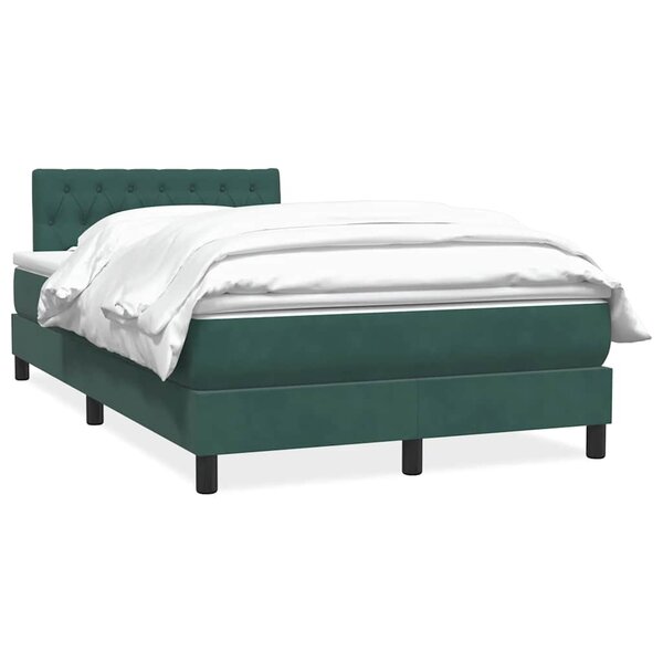 vidaXL Sommier à lattes de lit et matelas vert foncé 120x210cm velours
