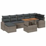 vidaXL Ensemble de canapé de jardin 8 Pièces Gris Poly rotin