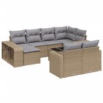 vidaXL Salon de jardin 11 Pièces avec coussins beige résine tressée