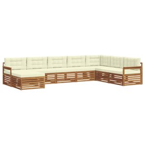 vidaXL Ensemble de canapés d'extérieur 8 pc Naturel et Crème