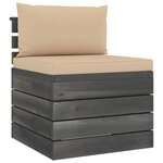 vidaXL Salon palette de jardin 6 Pièces avec coussins Bois de pin