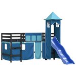 vidaXL Lit mezzanine enfants avec tour bleu 80x200cm bois pin massif