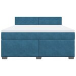 vidaXL Sommier à lattes de lit et matelas bleu 180x200 cm velours