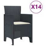 vidaXL Ensemble de salle à manger pour jardin 15 Pièces Anthracite