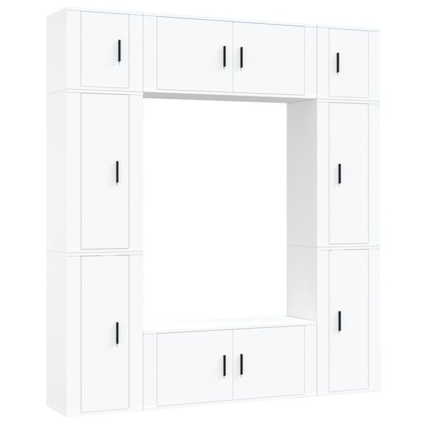 vidaXL Ensemble de meubles TV 8 Pièces Blanc Bois d'ingénierie