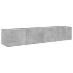 vidaXL Meubles TV muraux et lumières LED 2Pièces gris béton 80x35x31 cm