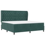 vidaXL Lit à ressorts avec matelas Vert foncé 200 x 200 cm Polyester