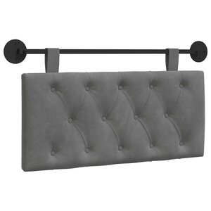 vidaXL Tête de lit suspendue Avec lumière LED Gris foncé Velours