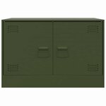 vidaXL Meuble TV vert olive 67x39x44 cm acier
