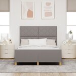 Lit en tissu taupe vidaXL 140x200 cm