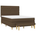 vidaXL Sommier à lattes de lit avec matelas Marron foncé 140x200 cm