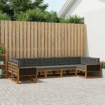 vidaXL Ensemble de canapés d'extérieur 7 pc Naturel et Anthracite