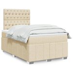 vidaXL Sommier à lattes de lit avec matelas crème 120x190 cm tissu