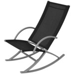 vidaXL Chaises à bascule de jardin lot de 2 Acier et textilène Noir