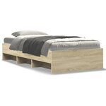 vidaXL Cadre de lit sans matelas chêne sonoma 75x190 cm