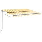 vidaXL Auvent manuel rétractable avec LED 3 5x2 5 m Jaune et blanc